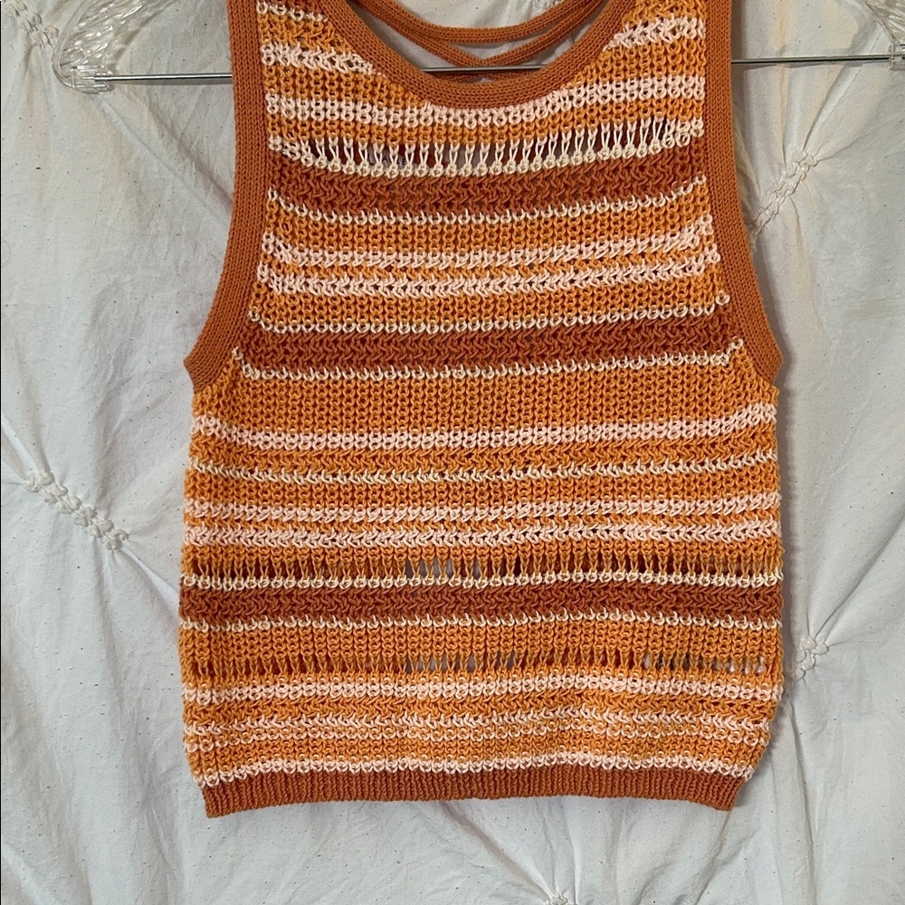 American Eagle Striped Knit Tank Top-Size XXS - Picture 3 of 6